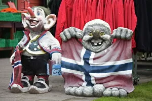 Shops Collection: Trolls outside store in Flam Village, Sognefjorden, Western Fjords, Norway