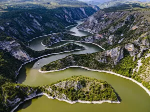 Serbia Photo Mug Collection: Uvac River meandering through the mountains, Uvac Special Nature Reserve, Serbia, Europe