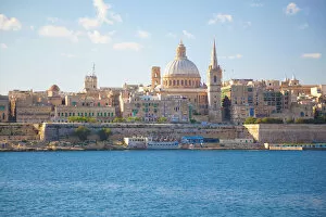 Sky Tower Pillow Collection: Valletta, Malta, Mediterranean, Europe