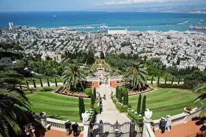 Cityscape Collection: View over the Bahai Gardens, Haifa, Israel, Middle East