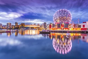 Vancouver Mouse Mat Collection: View of False Creek and Vancouver skyline, including World of Science Dome, Vancouver