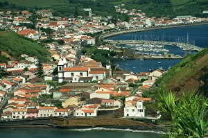 Aerial Views Collection: View from Monte de Guia of Horta, Faial, Azores, Portugal, Atlantic, Europe
