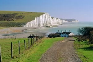 Sussex Collection: View to the Seven Sisters from Seaford Head, East Sussex, England, UK