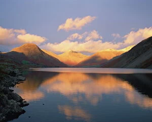 Lake District Canvas Print Collection: Wasdale Head and Great Gable reflected in Wastwater, Lake District National Park