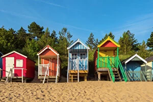 Colourful Collection: Wells-next-the-Sea Beach, North Norfolk, Norfolk, England, United Kingdom, Europe