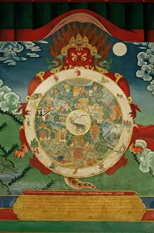 Contemporary art Cushion Collection: Wheel of Life, Tibetan Art, China, Asia