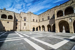 Palaces Collection: Yard in the Palace of the Grand Master, the Medieval Old Town of the City of Rhodes