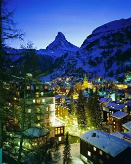 Sky Line Collection: Zermatt and the Matterhorn mountain in winter