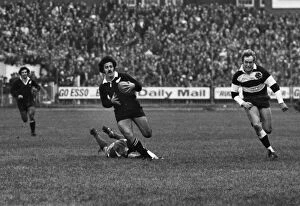 All Blacks Framed Print Collection: Bryan Williams makes a break for the All Blacks against the Barbarians in 1973