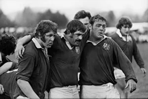 Rugby Photographic Print Collection: The famous Pontypool Front Row play for the British Lions in 1977