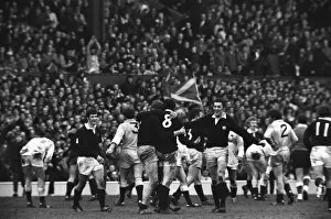 Peter Brown Fine Art Print Collection: Scotland celebrate victory in the 1971 Calcutta Cup at Twickenham