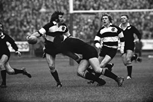 Cardiff Mouse Mat Collection: Tom David passes the ball for the Barbarians in the build-up to Gareth Edwards famous try against