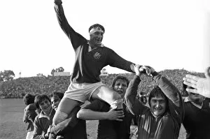 Related Images Mouse Mat Collection: Willie John McBride is chaired off the pitch after the British Lions win the Third Test