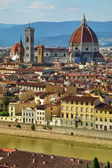 Cityscapes Collection: General city skyline view and the Duomo, Florence, Italy