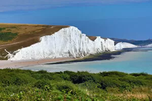 The Haven Premium Framed Print Collection: The Seven Sisters chalk cliffs, Cuckmere Haven, West Sussex, England, United Kingdom
