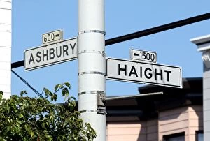 California Mouse Metal Print Collection: Street sign for Ashbury and Haight streets, San Francisco