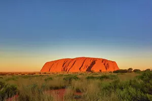 Scenic artwork Framed Print Collection: Sunset at Uluru, Ayers Rock, Uluru-Kata Tjuta National Park, Northern Territory