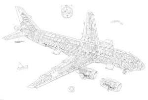 Airbus Cutaway Canvas Print Collection: Airbus A320 Cutaway Drawing