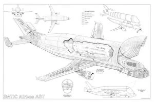 Airbus Cutaway Photo Mug Collection: Airbus Satic A300-600 AST Cutaway Drawing