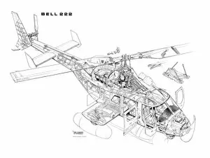 Bell Cutaway Jigsaw Puzzle Collection: Bell 222 Cutaway Drawing