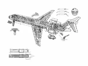 Boeing Cutaway Photo Mug Collection: Boeing 717 Cutaway Drawing
