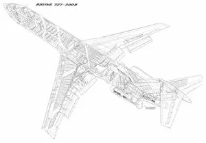 Boeing Photographic Print Collection: Boeing 727-300B Cutaway Drawing