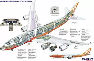 Boeing Cutaway Jigsaw Puzzle Collection: Boeing 747-8 Intercontinental Cutaway Poster