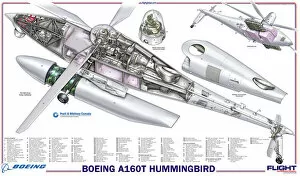 Boeing Premium Framed Print Collection: Boeing A-160T Hummingbird cutaway poster