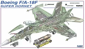 Boeing Cutaway Metal Print Collection: Boeing F / A-18F Cutaway Poster