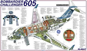 Cutaway Posters Jigsaw Puzzle Collection: Bombardier Challenger 605 Cutaway Poster