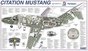 Cessna Cutaway Canvas Print Collection: Cessna Citation Mustang Cutaway Poster
