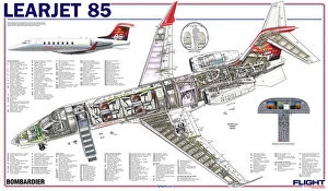 Business Aircraft Cutaways Jigsaw Puzzle Collection: Learjet 85 Cutaway Poster