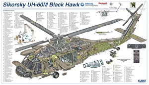 Cutaway Posters Premium Framed Print Collection: Sikorsky UH-60M Cutaway Poster