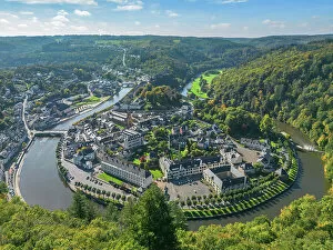 Luxembourg Photographic Print Collection: Aerial view at Bouillon with river Semois and castle, Ardennes, Wallonia, Province Luxembourg