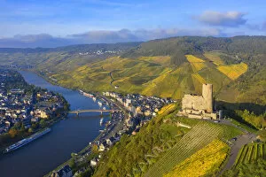 Germany Photo Mug Collection: Aerial view on Landshut castle, Bernkastel-Kues, Mosel valley, Rhineland-Palatinate