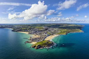 Western Mouse Poster Print Collection: Aerial view of St. Ives, Cornwall, England
