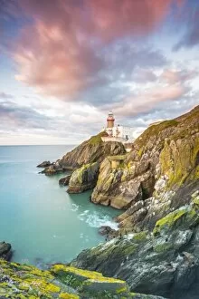 Seascape art Pillow Collection: Baily lighthouse, Howth, County Dublin, Ireland, Europe