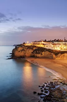 Lagoa Collection: The beach of Carvoeiro at dusk. Algarve, Portugal