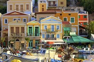 Symi Harbour Collection: Boats In Symi Harbour, Symi, Dodecanese, Greek Islands, Greece, Europe