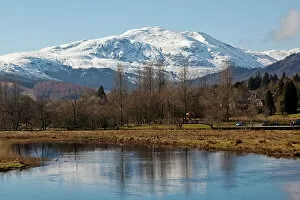 Nature-inspired paintings Photographic Print Collection: Callander, Scotland. A view of Ben Ledi over the River Teith