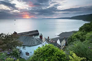 Coastal scenery paintings Poster Print Collection: Clovelly at dawn, North Devon, England