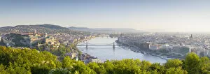 Hungary Metal Print Collection: Elevated view over Budapest & the River Danube, Budapest, Hungary