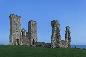 Reculver Mouse Mat Collection: England, Kent, Herne Bay, Reculver Towers and Roman Ruins of Roman Fort