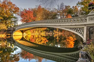Central Park Canvas Print Collection: Fall foliage, Bow Bridge, Central Park, Manhattan, New York, USA