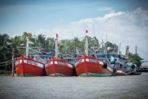 Q4 2023 Photographic Print Collection: Fishing boats on the Mekong river, Mekong Delta, Vietnam