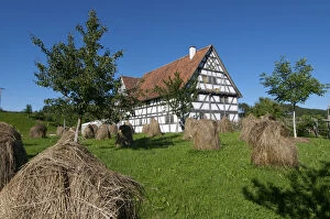Haymaking Collection: Half-timbered house in the Open Air Museum Illerbeuern, Allgaeu, Bavaria, Germany