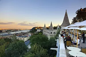 Castle Hill Collection: Hungary, Budapest, Fishermans Bastion, cafe