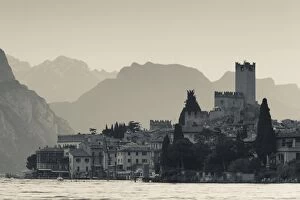 Related Images Metal Print Collection: Italy, Veneto, Lake District, Lake Garda, Malcesine, lakeside town view