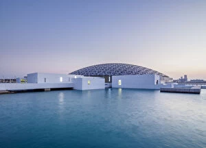 Cultural icons Mouse Mat Collection: Louvre Museum at twilight, Abu Dhabi, United Arab Emirates