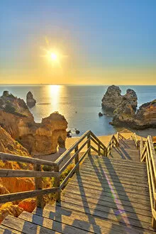 Western European Collection: Portugal, Algarve, Lagos, sunrise over Camilo Beach (Praia do Camilo)